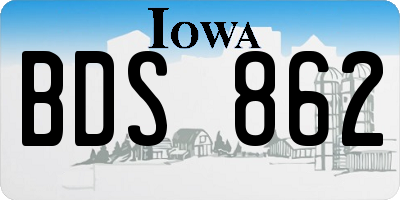 IA license plate BDS862