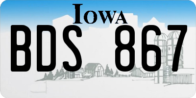 IA license plate BDS867