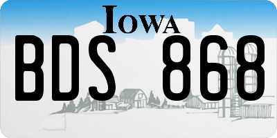IA license plate BDS868