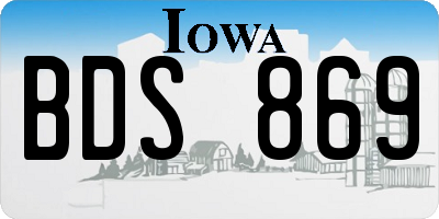 IA license plate BDS869