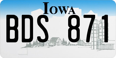 IA license plate BDS871