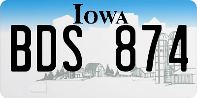 IA license plate BDS874