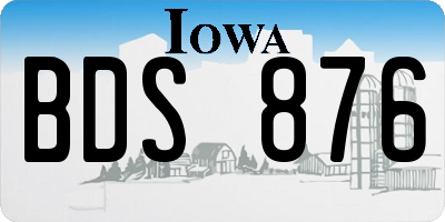 IA license plate BDS876