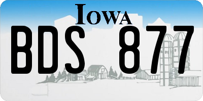 IA license plate BDS877