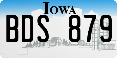 IA license plate BDS879