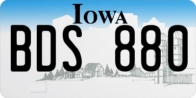 IA license plate BDS880
