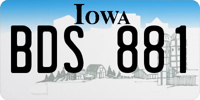IA license plate BDS881