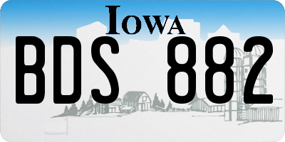 IA license plate BDS882