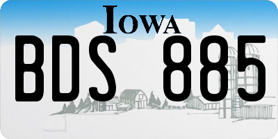IA license plate BDS885