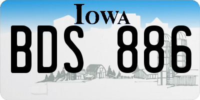 IA license plate BDS886