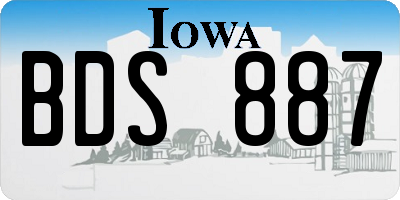 IA license plate BDS887