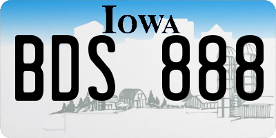 IA license plate BDS888
