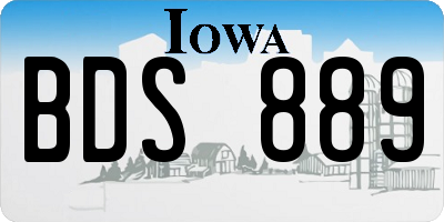 IA license plate BDS889