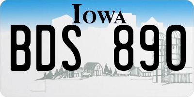 IA license plate BDS890