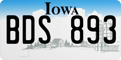 IA license plate BDS893