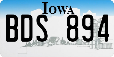 IA license plate BDS894