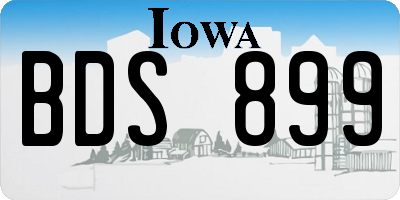 IA license plate BDS899