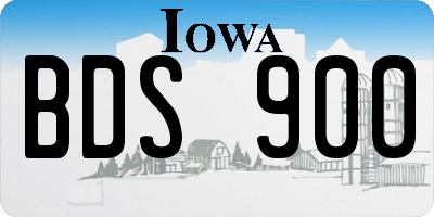 IA license plate BDS900