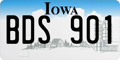 IA license plate BDS901