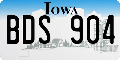 IA license plate BDS904
