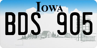 IA license plate BDS905