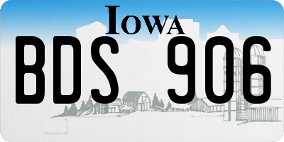 IA license plate BDS906