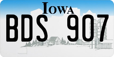 IA license plate BDS907