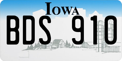 IA license plate BDS910