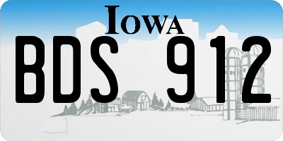 IA license plate BDS912
