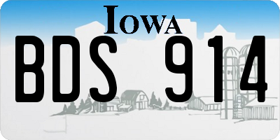 IA license plate BDS914