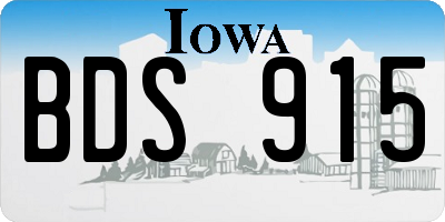 IA license plate BDS915