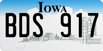 IA license plate BDS917