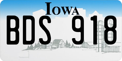 IA license plate BDS918