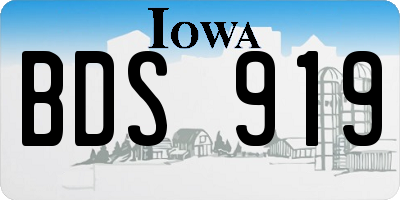 IA license plate BDS919