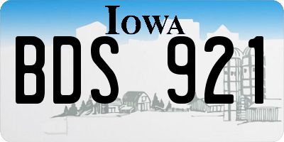 IA license plate BDS921