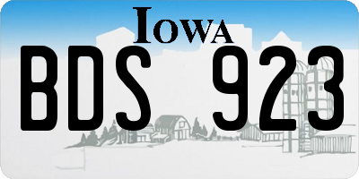 IA license plate BDS923