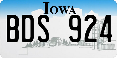 IA license plate BDS924