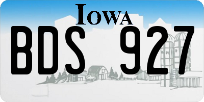 IA license plate BDS927