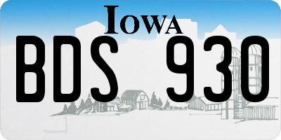 IA license plate BDS930