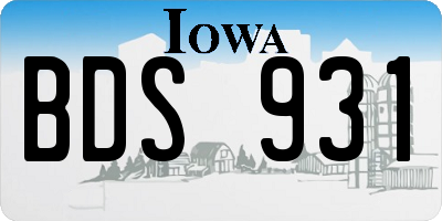 IA license plate BDS931