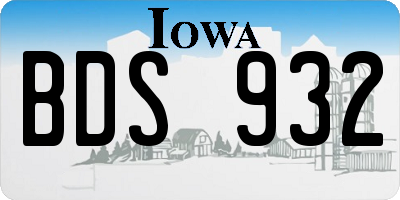 IA license plate BDS932
