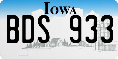 IA license plate BDS933