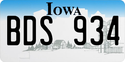 IA license plate BDS934