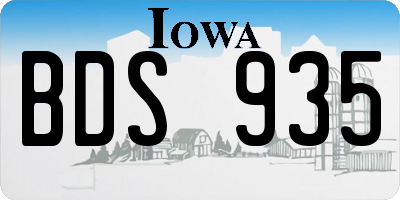 IA license plate BDS935