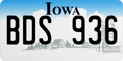 IA license plate BDS936