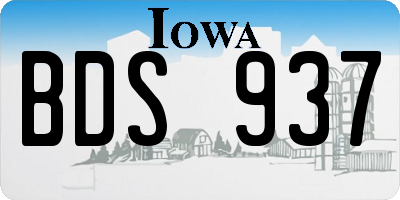 IA license plate BDS937