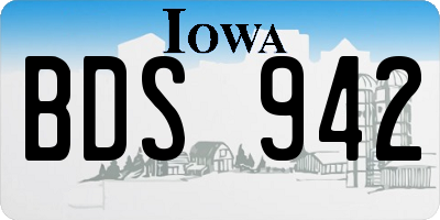 IA license plate BDS942