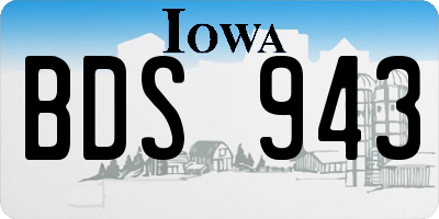 IA license plate BDS943