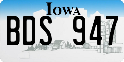 IA license plate BDS947