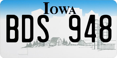 IA license plate BDS948